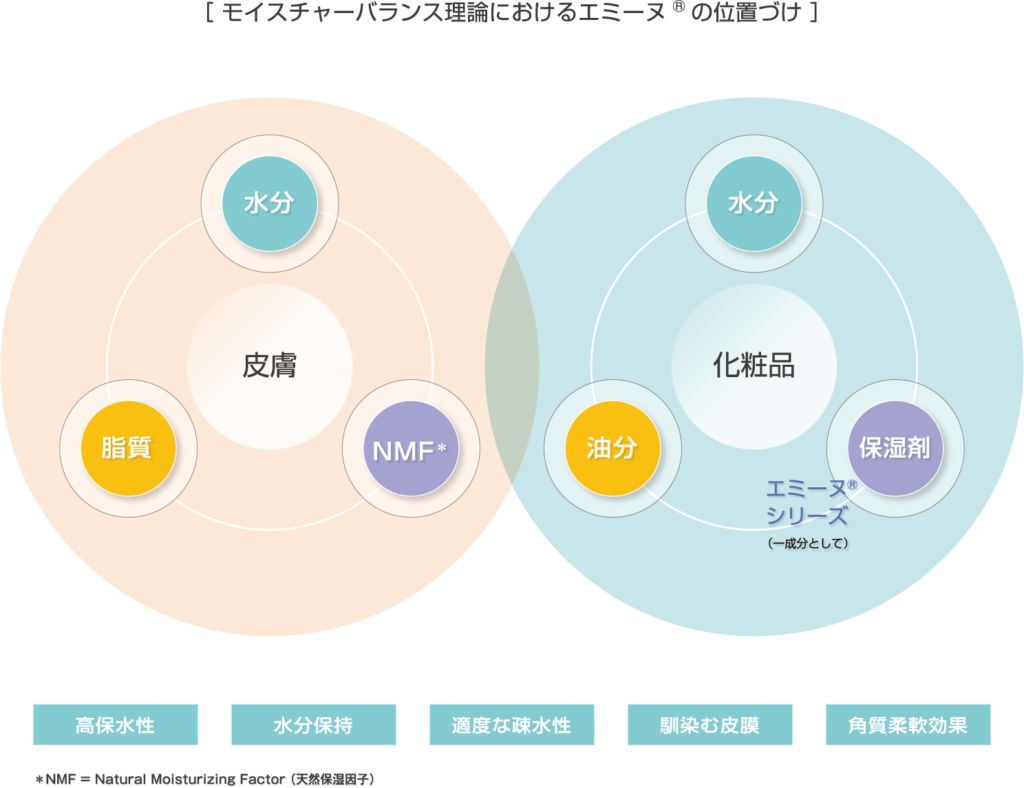 モイスチャーバランス理論におけるエミーヌ®の位置づけ