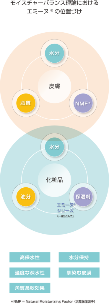 モイスチャーバランス理論におけるエミーヌ®の位置づけ